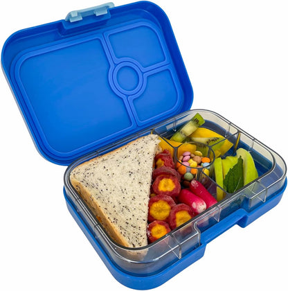 Yumbox yumbox Panino Recipiente de lancheira Bento à prova de vazamentos para crianças e adultos (Monte Carlo Blue (bandeja para carros de corrida))