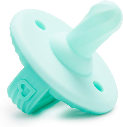 Munchkin Sili-Soothe & Teethe Chupeta e Mordedor de Silicone Azul e Menta - 2 unidades