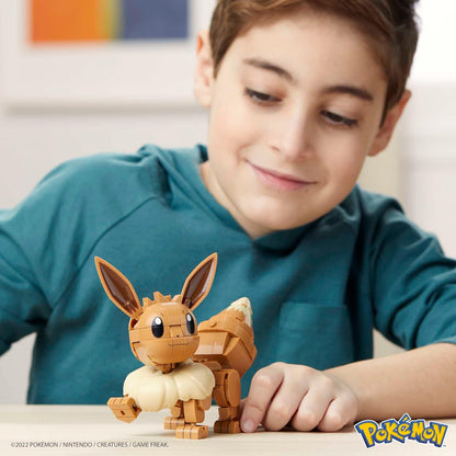 MEGA Conjunto de brinquedos de construção Pokémon Build & Show Eevee com 215 peças, articulado e articulado, 10 cm de altura, para crianças, HDL84