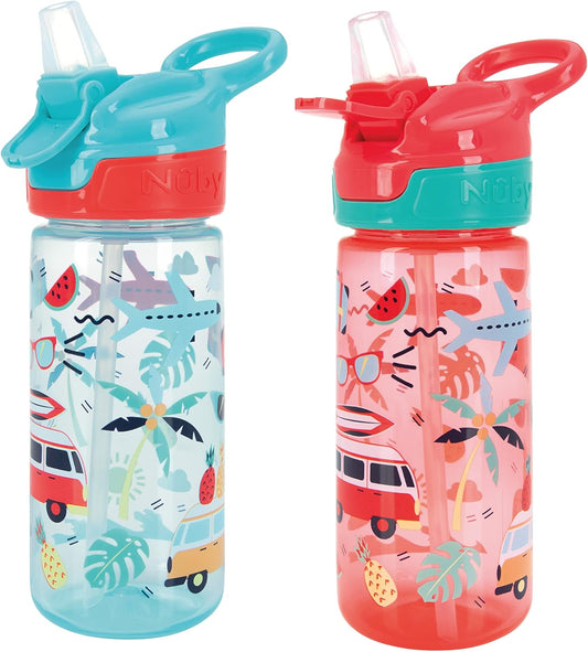 Botella de agua Nuby Super Quench – Vaso antiderrames para niños pequeños | 540ml/19oz | Asa de transporte | Flujo libre | Apto para lavavajillas y esterilizable | Taza adecuada para niños a partir de 18 meses.