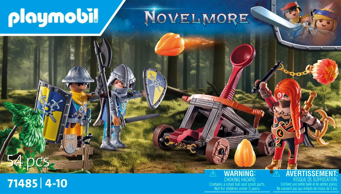 Playmobil 71485 Knights of Novelmore: Roadside Ambush, Novelmore Knights e Burnham Raiders, com catapulta realista, dramatização divertida e imaginativa, conjuntos de jogos de cavaleiro adequados para crianças de 4 anos ou mais