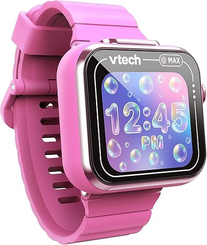 VTech KidiZoom Smart Watch Max, relógio para crianças com jogos, câmera dupla para fotos e selfies, 8 jogos, pedômetro, tela colorida, efeitos engraçados e muito mais, para bebês de 4, 5, 6, 7 anos ou mais, azul