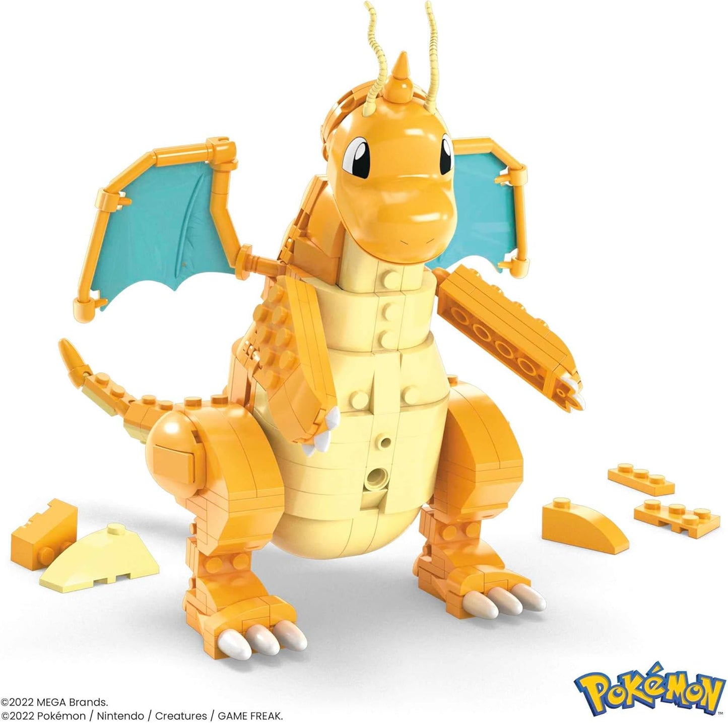 MEGA Brinquedos de construção de bonecos de ação Pokémon para crianças, Dragonite com 387 peças e movimento de bater asas, ideia de presente para maiores de 9 anos, HKT25