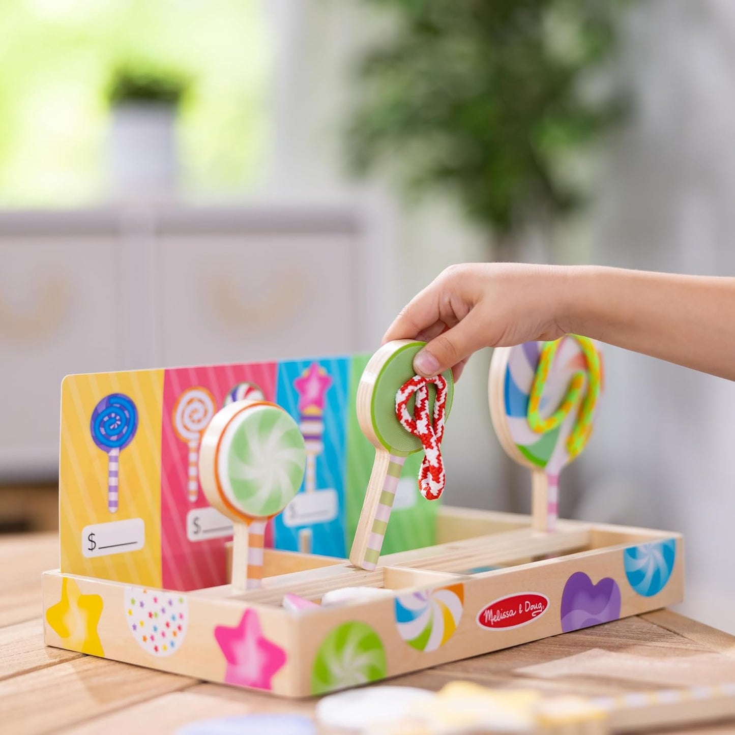 Melissa & Doug Conjunto de brinquedos de pirulito de madeira para meninas e meninos em idade pré-escolar 3+