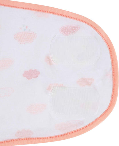 ClevaMama Cobertor Baby Swaddle Wrap para recém-nascidos e bebês, saco de dormir 100% algodão com asas ajustáveis, unissex (0-3 meses) - Coral