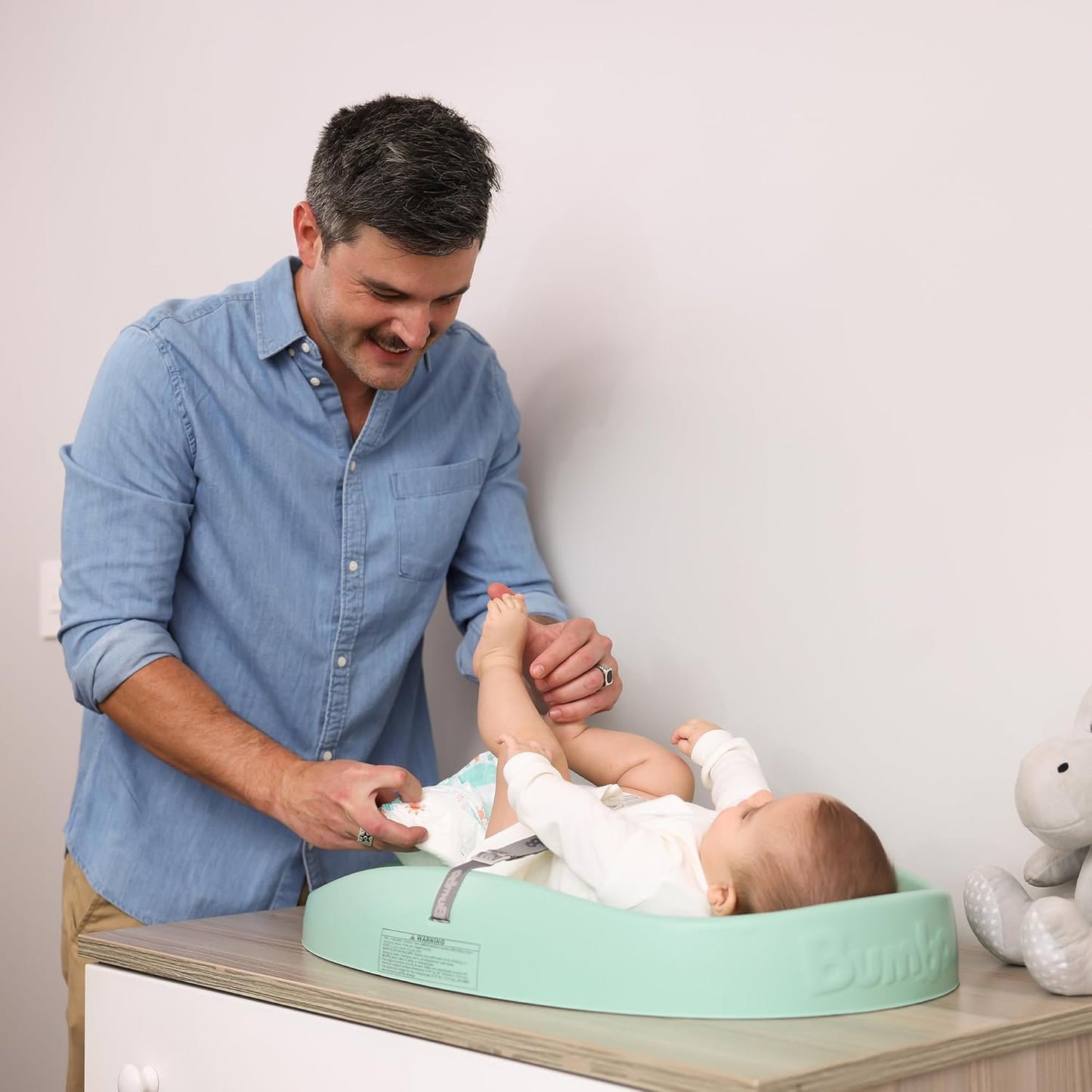 Bumbo Tapete para troca de fraldas - Tapete para troca de fraldas fácil de limpar com arnês de segurança - Antiroll