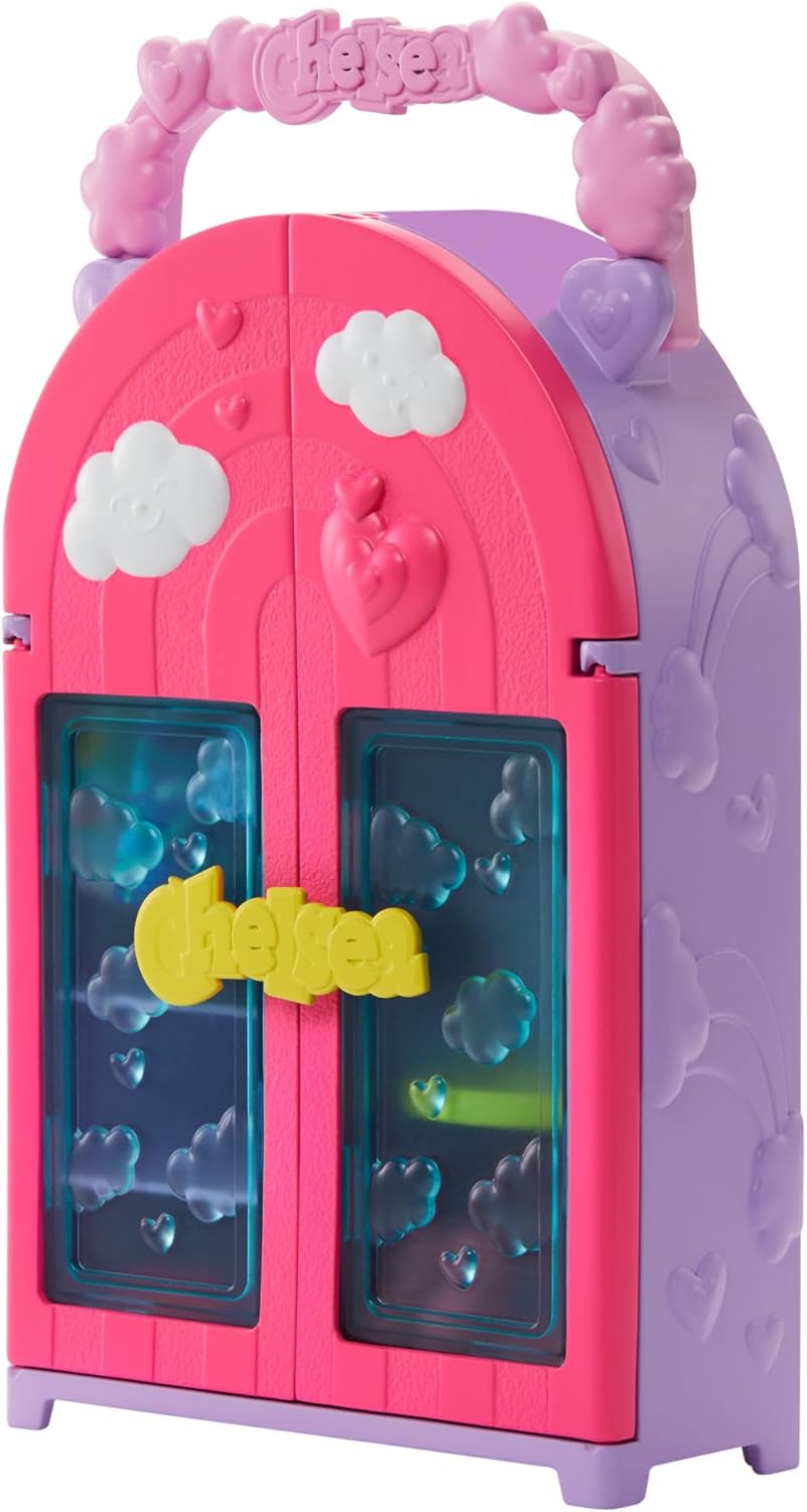 Barbie Chelsea Doll & Closet Toy Playset com 15 peças de roupas e acessórios incluídos, conjunto dobrável para brincar e armazenar em qualquer lugar, HXN03