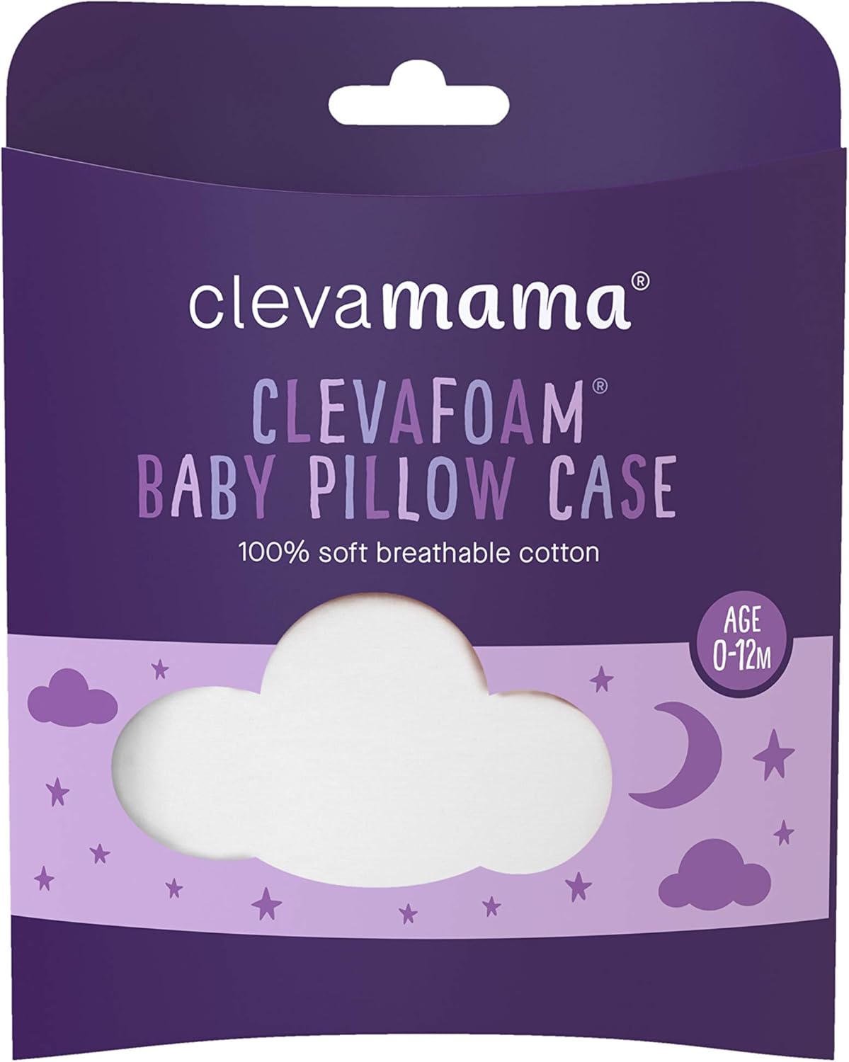 Clevamama Funda De Almohada Para Bebé, 100% Algodón, Wahite, 590 g, 3310