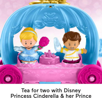 Fisher-Price Brinquedo infantil para crianças pequenas Disney Princess Cinderela's Dancing Carriage Playset com figuras para brincar de faz-de-conta com mais de 18 meses, HGP76