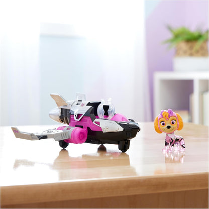 Paw Patrol: The Mighty Movie Airplane Toy com Skye Mighty Pups boneco de ação, luzes e sons, brinquedos infantis para meninos e meninas 3+