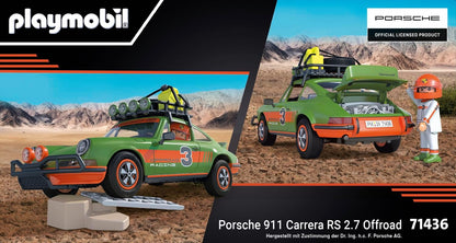 Playmobil 71436 Porsche 911 Carrera RS 2.7 Off-Road Edition, passeios emocionantes por qualquer terreno, com diversas funções, carro colecionável ou conjuntos de jogos adequados para crianças a partir de 5 anos