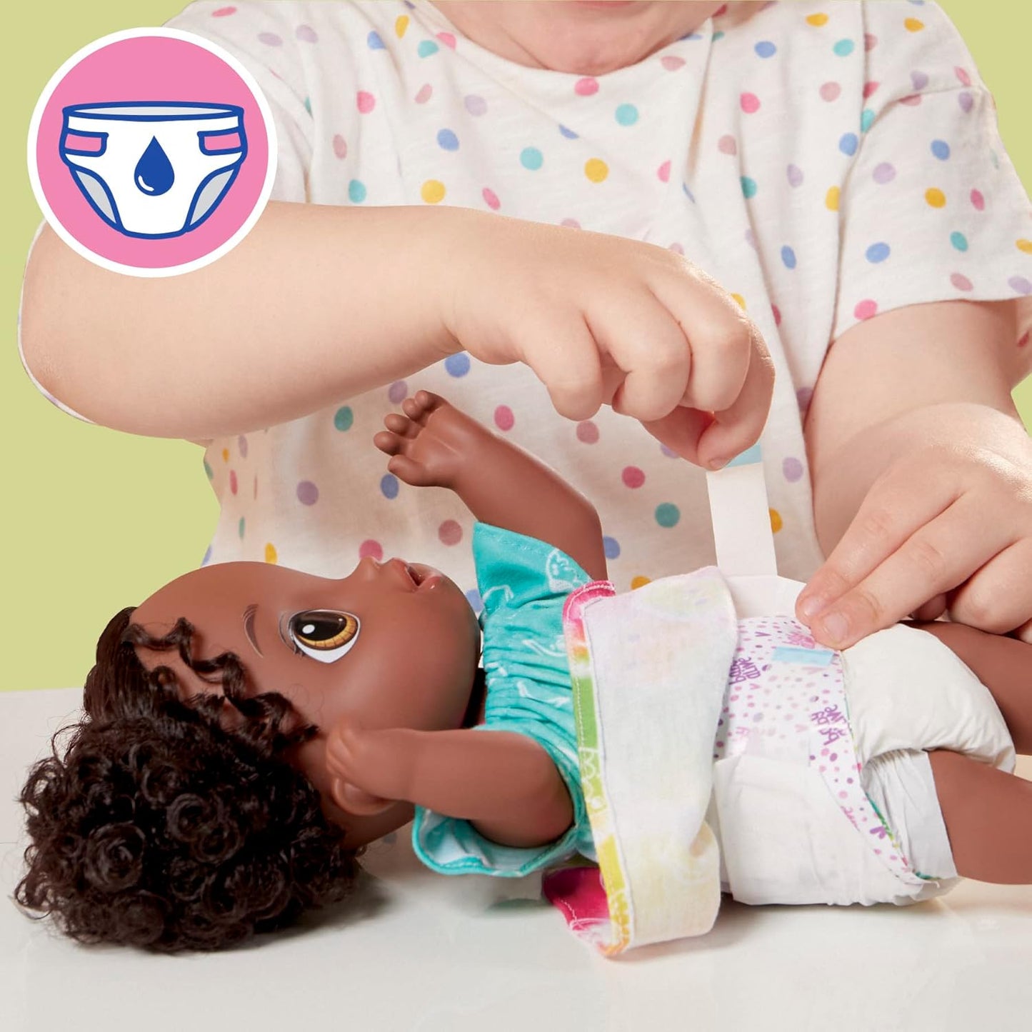 Muñeca Baby Alive Fruity Sips, lima, juego de muñeca exprimidora, bebidas y salsas, juguete para niños a partir de 3 años, pelo negro