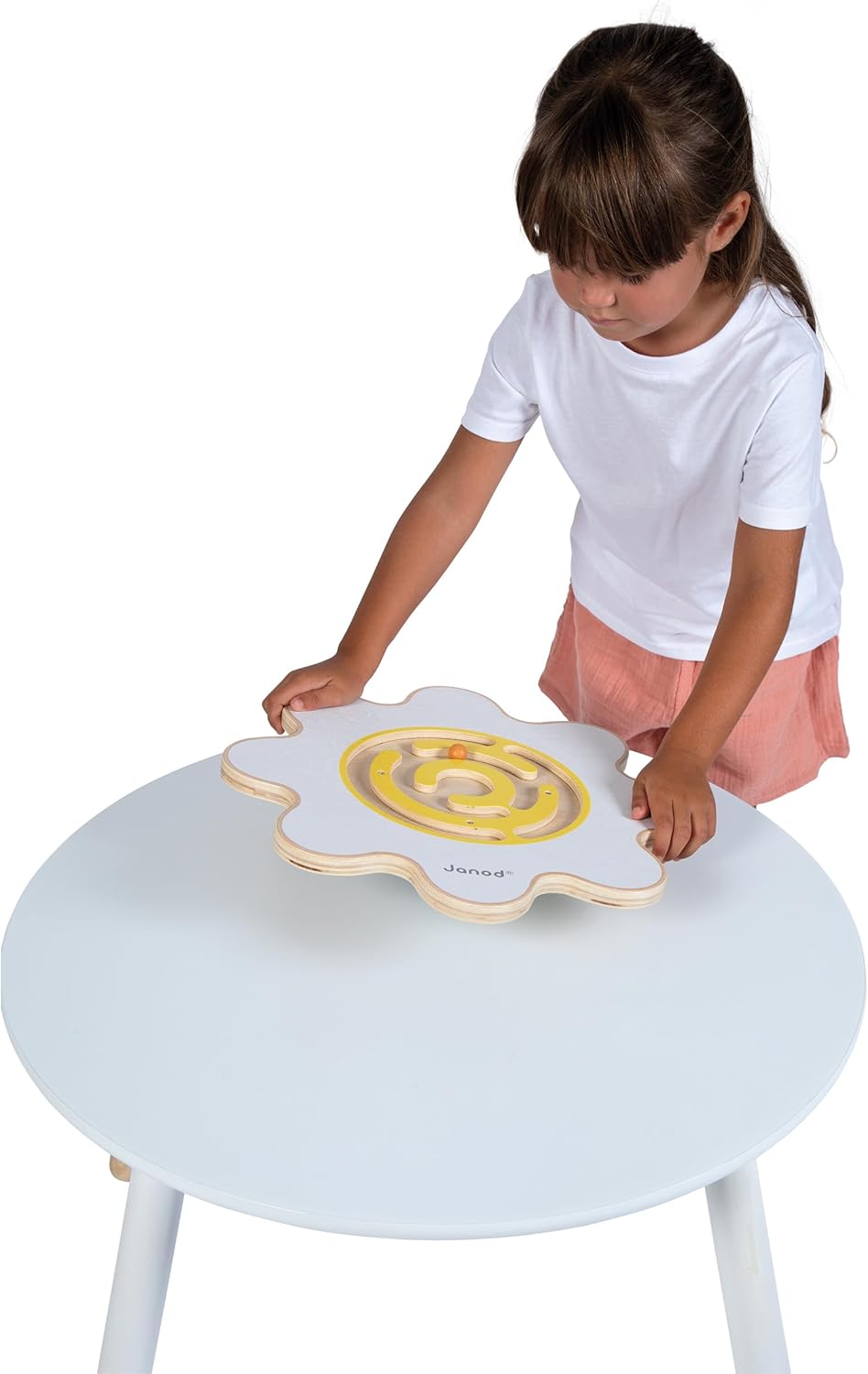 Janod - Tabla de equilibrio Sweet Cocoon Flower - Juguete de madera FSC - Desarrolla el sentido del equilibrio y la concentración - Juego de habilidad para niños a partir de 5 años