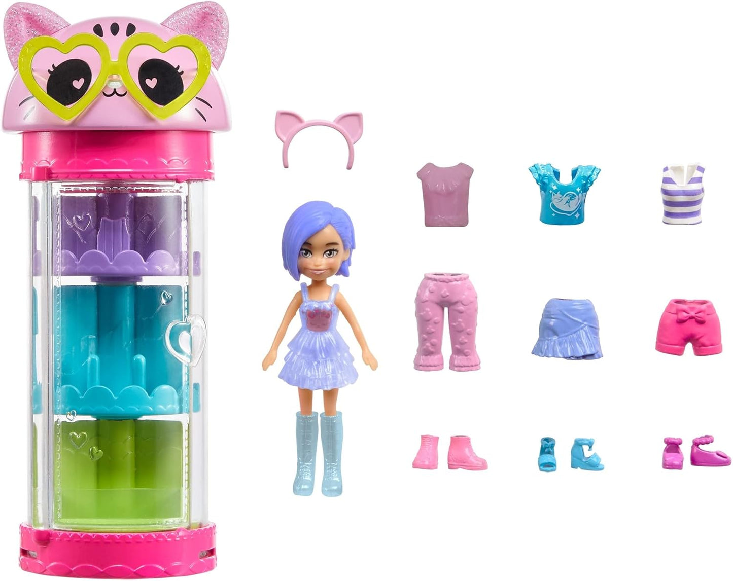 Polly Pocket Conjunto de gatinhos para armário giratório estilo carrossel