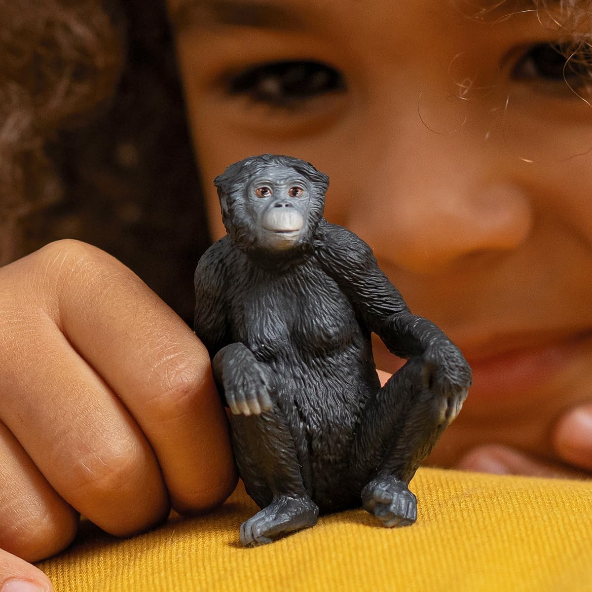 Schleich 14875 WILD LIFE Estatueta feminina de bonobo para maiores de 3 anos, preta