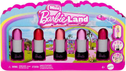 Barbie  Mini BarbieLand 5-Pack Fashionistas Dolls, Mini Dolls de 1,5 polegadas em tubos de batom, coleção instantânea e revelações surpresa (os estilos podem variar), JBD26