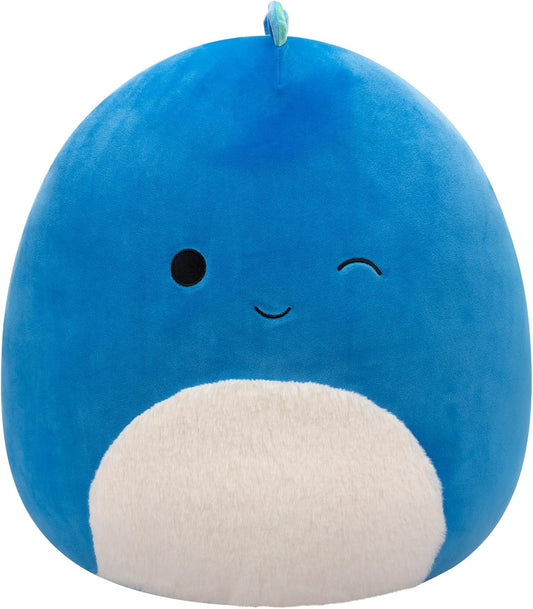 Squishmallows Original 16 Polegadas - Brody, o Dino Azul Escuro Piscando