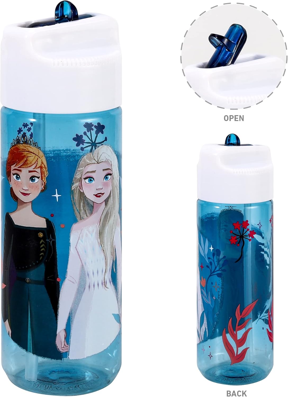 Zawadi Global Conjunto de lancheira infantil Frozen Kids - lancheira isolada, lancheira com vários compartimentos e garrafa de água de 540 ml - conjunto de comida para almoço de viagem escolar, sem BPA