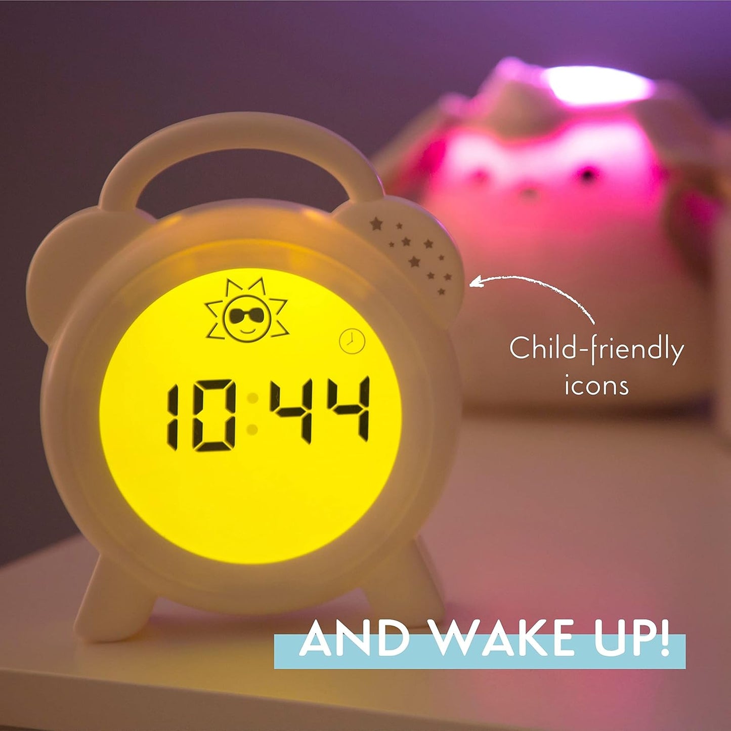 PurFlo Snoozee Reloj entrenador de sueño para niños pequeños | Despertador Infantil y Luz Nocturna Infantil | Recargable y portátil