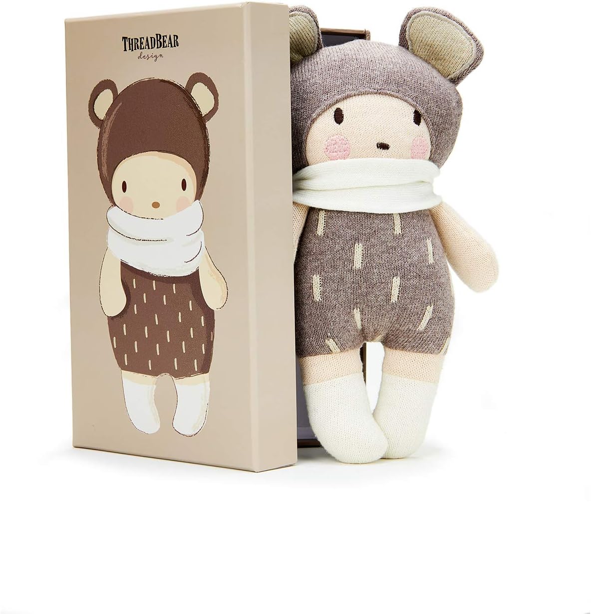 ThreadBear Design Presente de ursinho de pelúcia Baby Beau Soft Doll para bebês e crianças pequenas - vem em uma caixa de presente