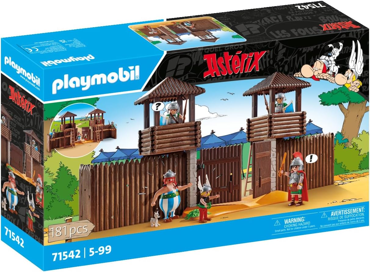 Playmobil 71542 Asterix: Roman Camp, emocionante conquista do acampamento pelos gauleses, incluindo poção mágica para aumentar a força, conjuntos de jogos detalhados adequados para crianças a partir de 5 anos