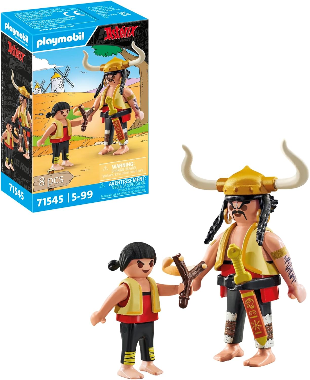 Playmobil 71545 Asterix: Huevos y Bacon e Pepe, dupla corajosa do universo Asterix, incluindo espada e estilingue, conjuntos de jogos imaginativos adequados para crianças a partir de 5 anos