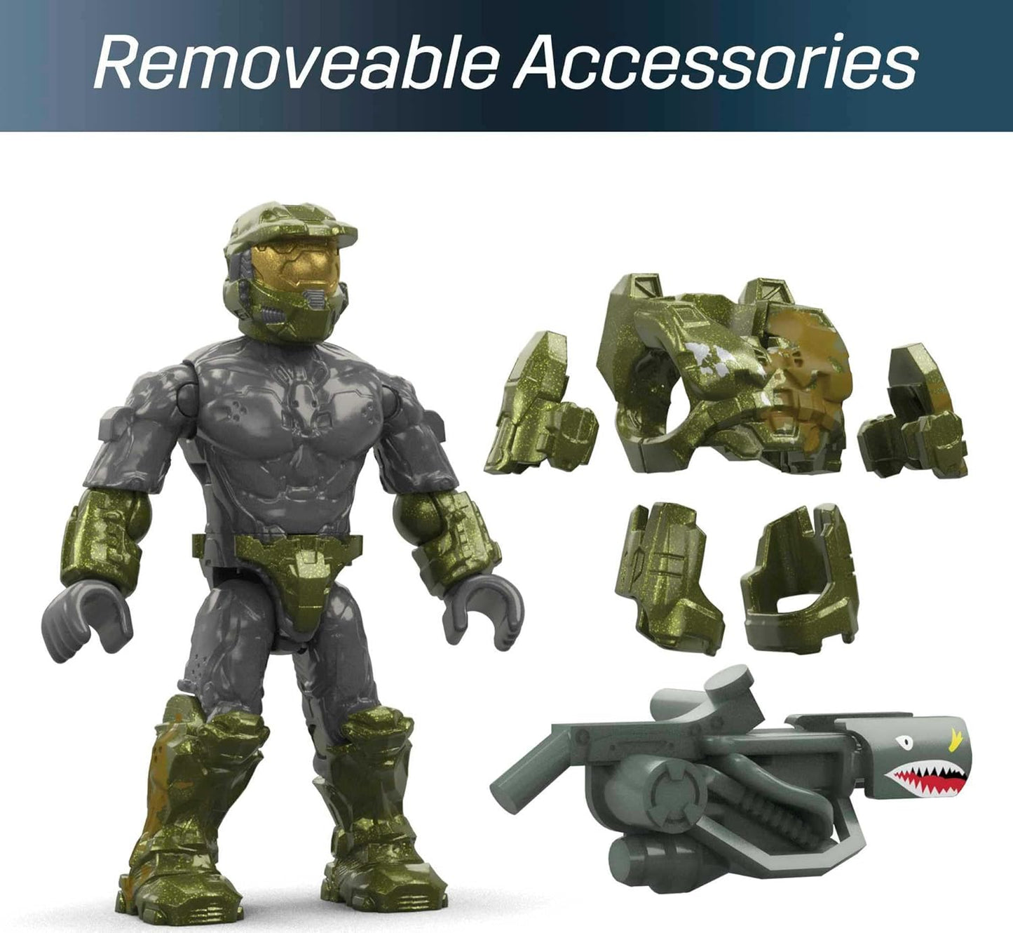 MEGA Conjunto de construção de brinquedos Halo Infinite para crianças, Floodgate Firefight com 634 peças, 4 microfiguras de ação articuladas e acessórios, ideias para presentes