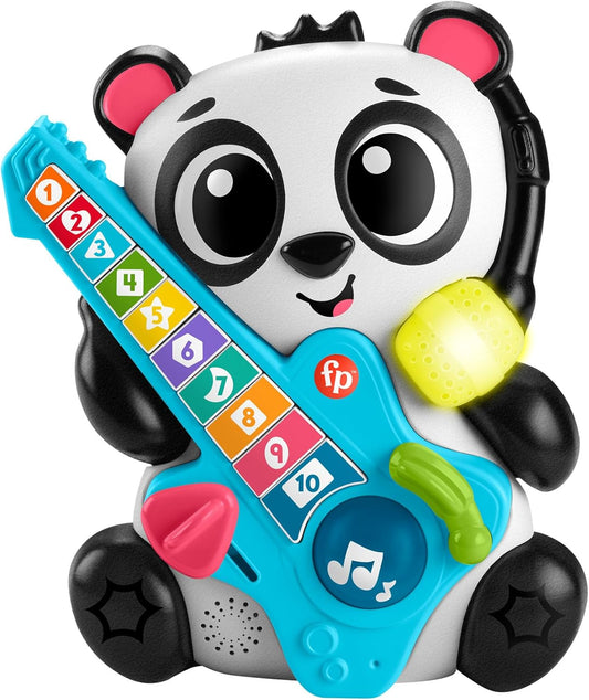 Fisher-Price Brinquedo de aprendizagem para bebês Link Squad Jam & Count Panda com música e luzes para idades de 9+ meses, versão em inglês do Reino Unido, compatível apenas com itens Link Squad, HYL22