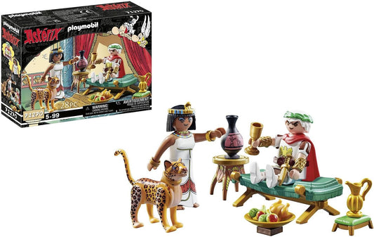 Playmobil 71270 Astérix: César y Cleopatra con Leopardo, Figuras Coleccionables, Coleccionistas y Fanáticos de Astérix, Juego de Rol Divertido e Imaginativo, Juegos Adecuados para Niños a Partir de 5 Años