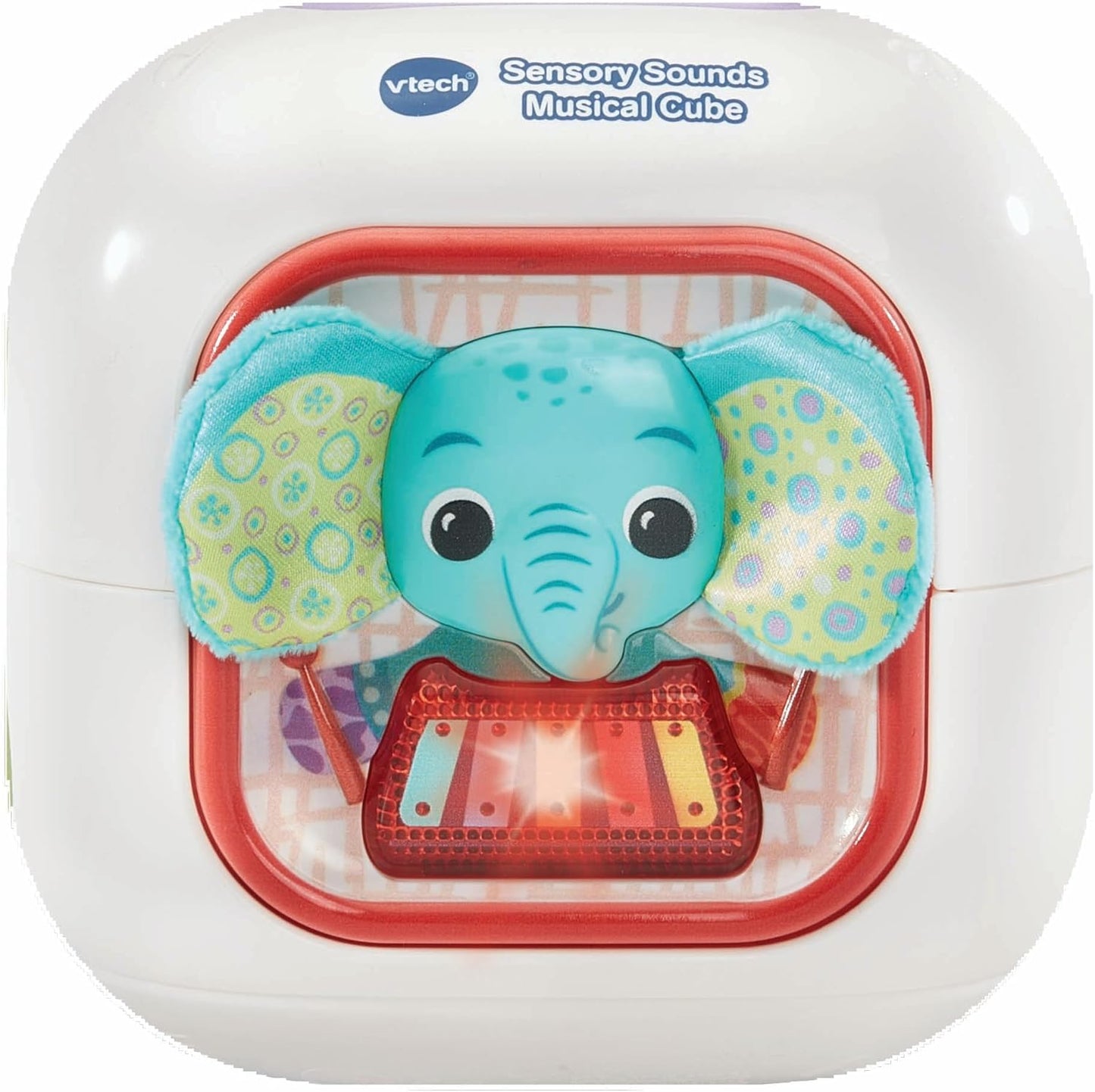 VTech Cubo musical com sons sensoriais para bebês, brinquedo interativo para bebês com rimas infantis, músicas clássicas e manipulativos, ensina animais e instrumentos, presente para bebês de 3, 6, 12, 18 meses ou mais, versão em inglês