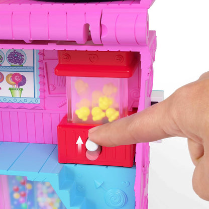 Polly Pocket Bonecas e playset Pollyville Sweet Store, mini brinquedos com 2 micro bonecas e 3 acessórios, HNB03