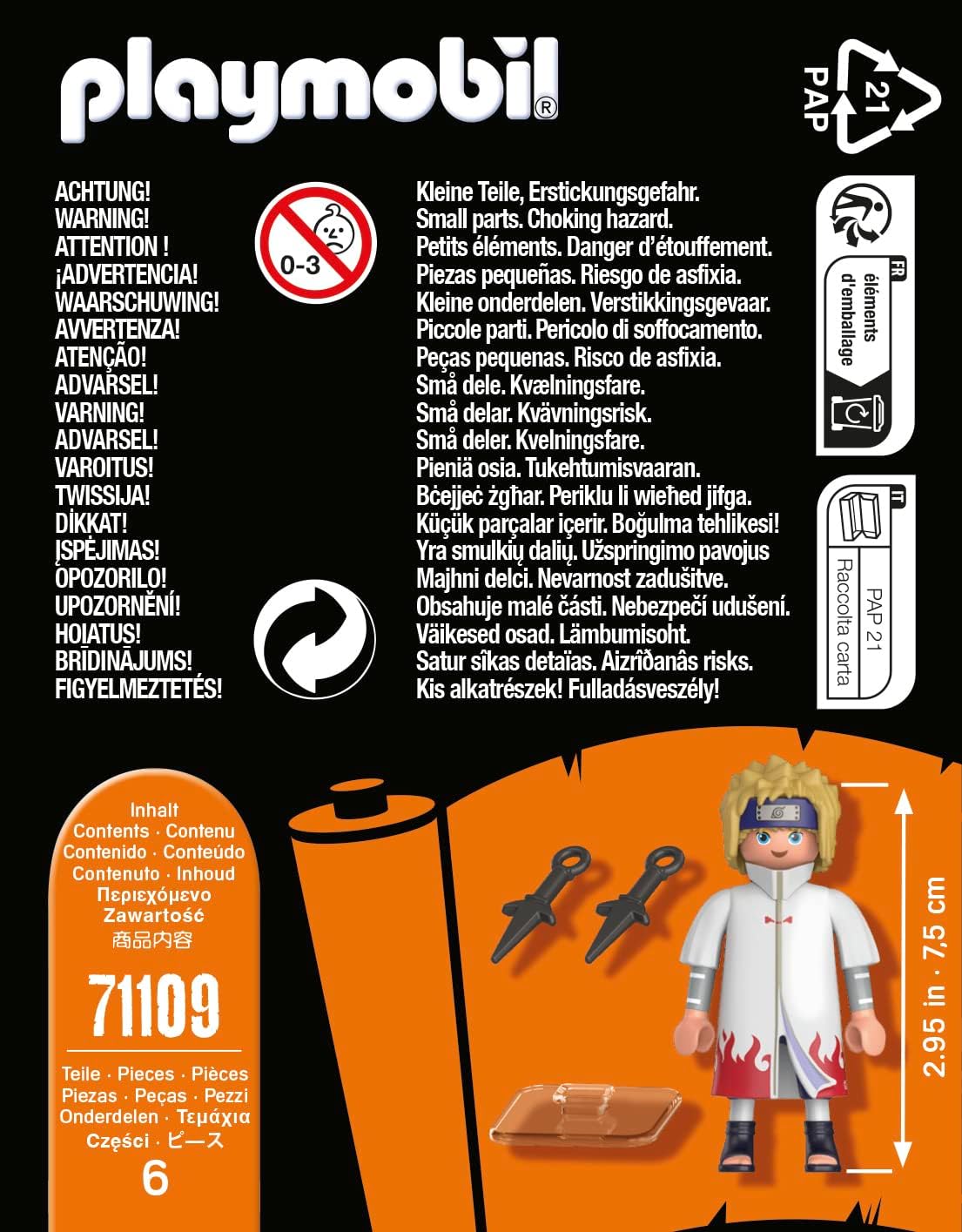 Playmobil 71109 Naruto: Juego de figuras de Minato, figura de coleccionista de anime Naruto Shippuden, juego adecuado para niños y fanáticos a partir de 5 años