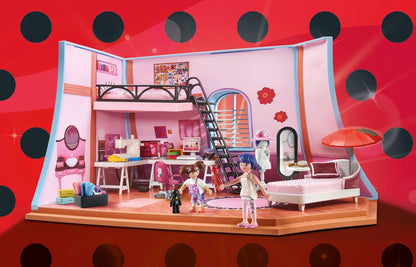 Playmobil 71334 Miraculous: Marinette's Loft, diversão colorida incluindo Marinette e Manon, aventura com Ladybug, dramatização divertida e imaginativa, conjuntos de jogos detalhados adequados para crianças de 4 anos ou mais