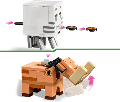 LEGO Conjunto de aventura Minecraft The Nether Portal Ambush, brinquedos de construção para meninos e meninas com cenas de batalha, personagens icônicos e figuras de mobs do jogo, presentes para crianças com mais de 8 anos 21255