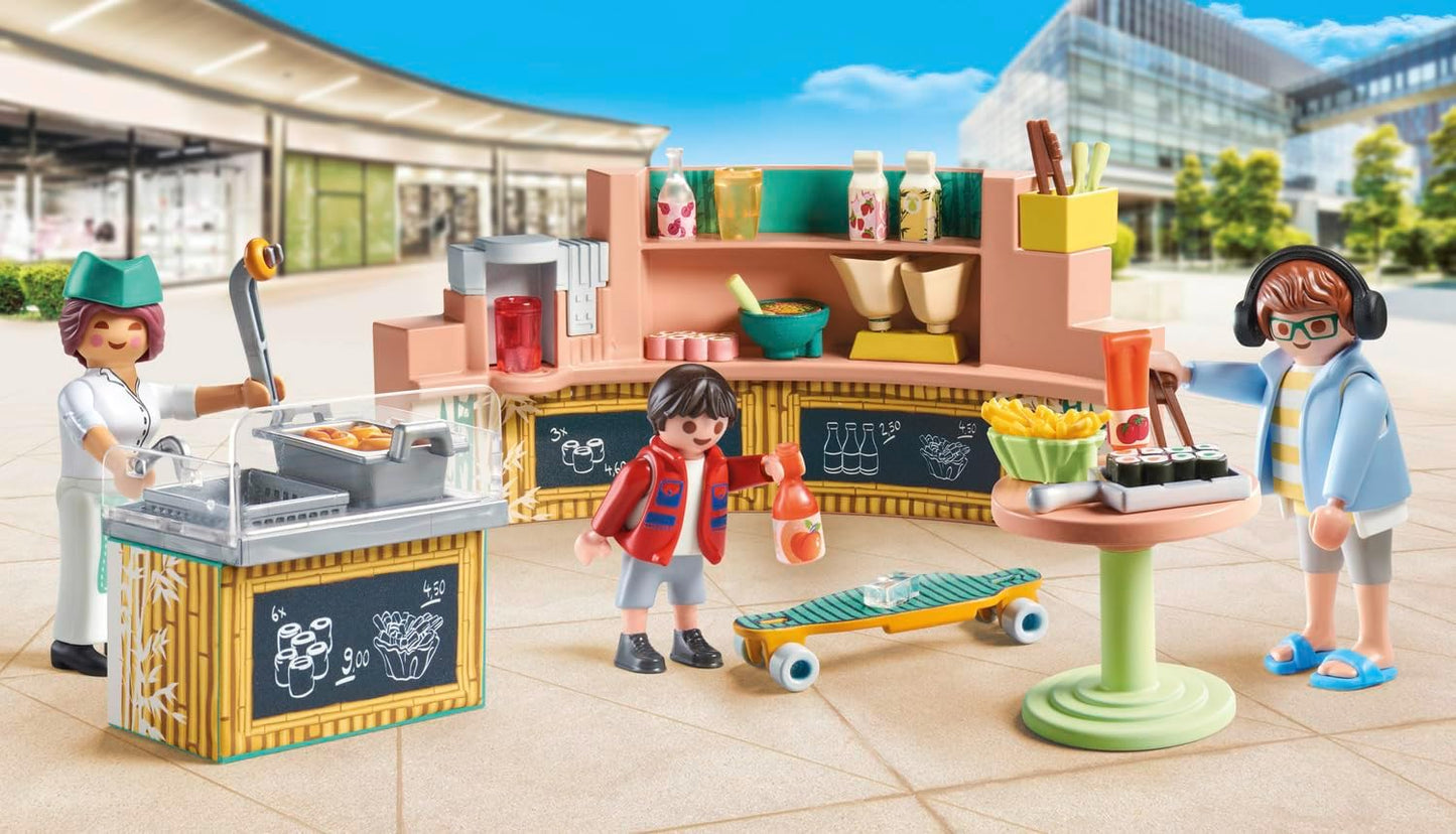 Playmobil 71538 myLife: Food Lounge, deliciosas refeições e lanches no restaurante, incluindo batatas fritas, sushi e muito mais, conjuntos de jogos detalhados adequados para crianças a partir de 5 anos