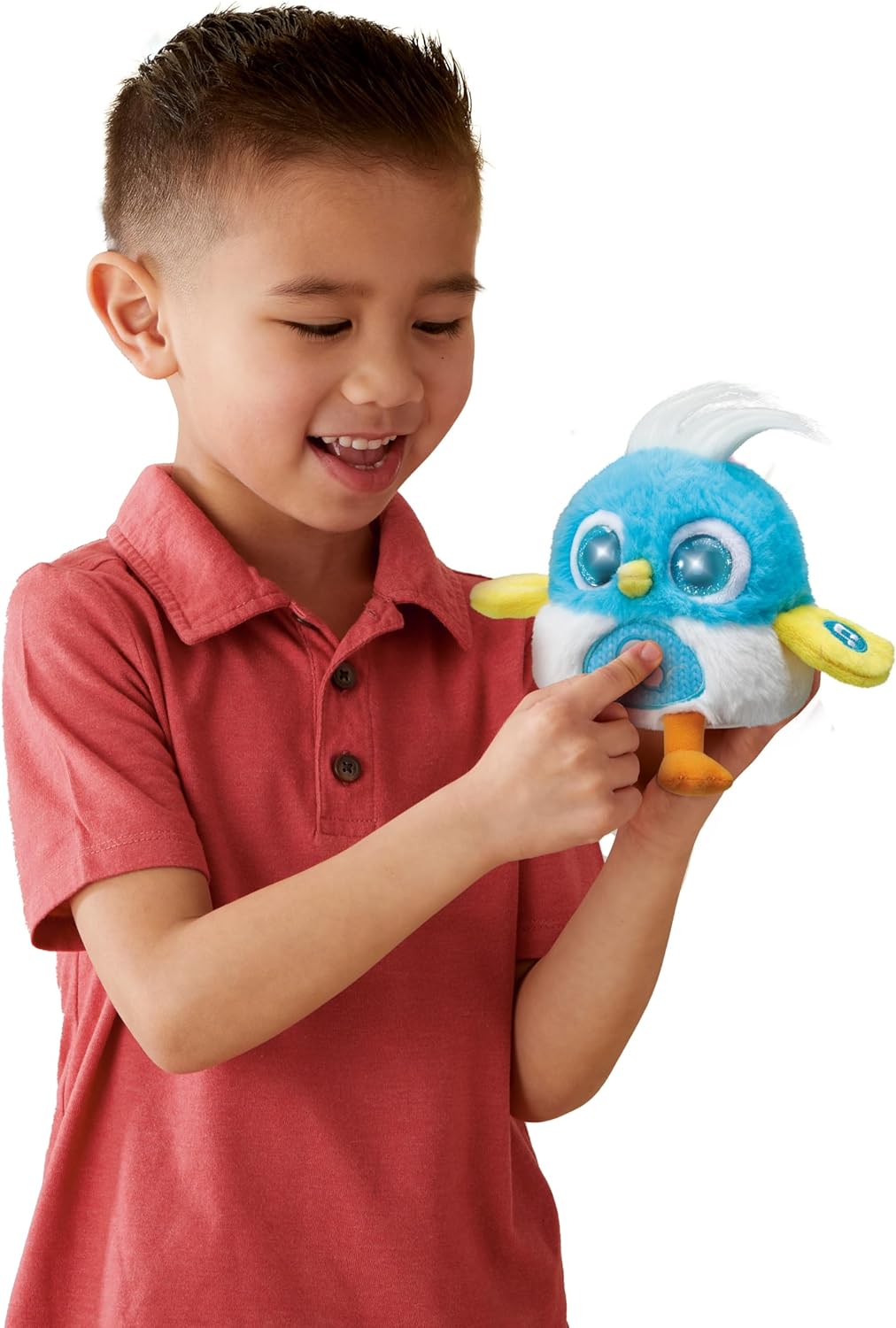 VTech LoLibirds, brinquedo interativo para passarinhos com respostas engraçadas, olhos que mudam de cor, música e sons, fica no seu ombro, presente para crianças de 4, 5, 6 anos ou mais, azul, versão em inglês