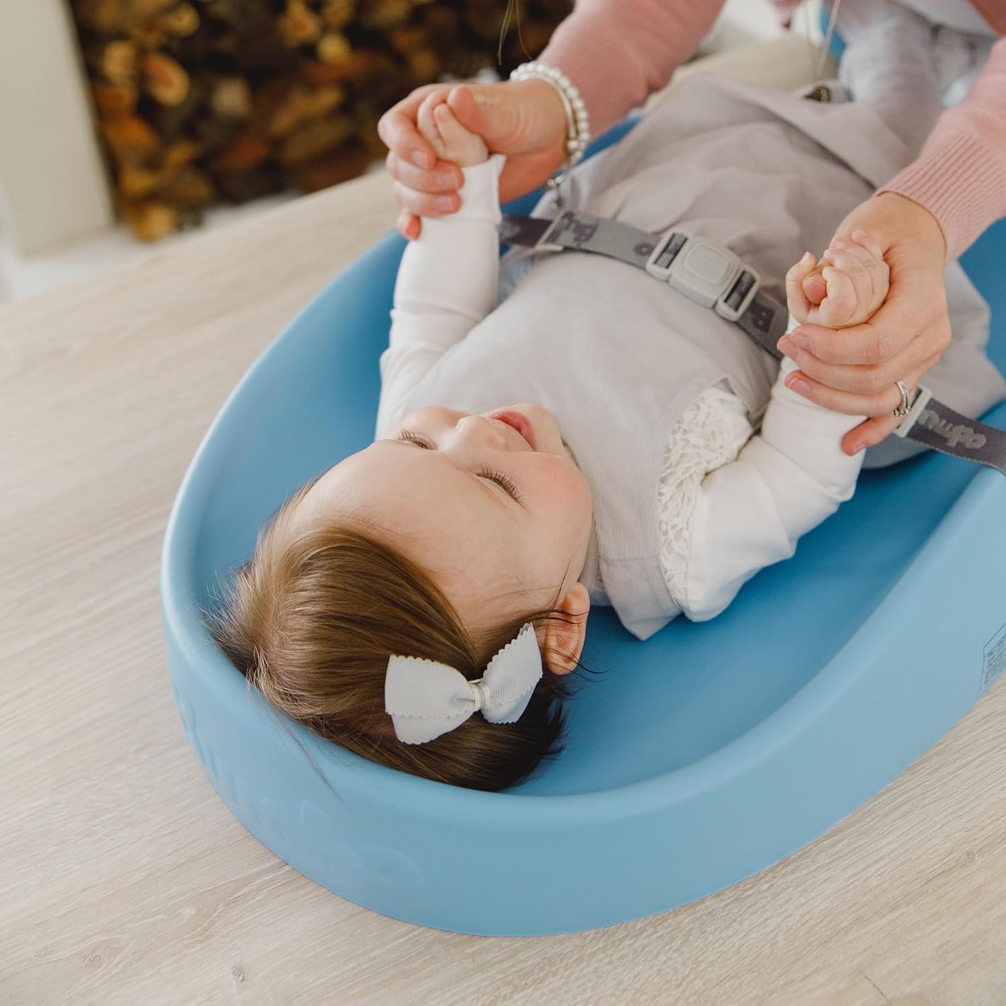 Bumbo Tapete para troca de fraldas - Tapete para troca de fraldas fácil de limpar com arnês de segurança - Antiroll