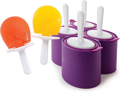 Zoku Slow Pops - moldes de picolé de silicone fáceis de remover com protetores contra gotejamento