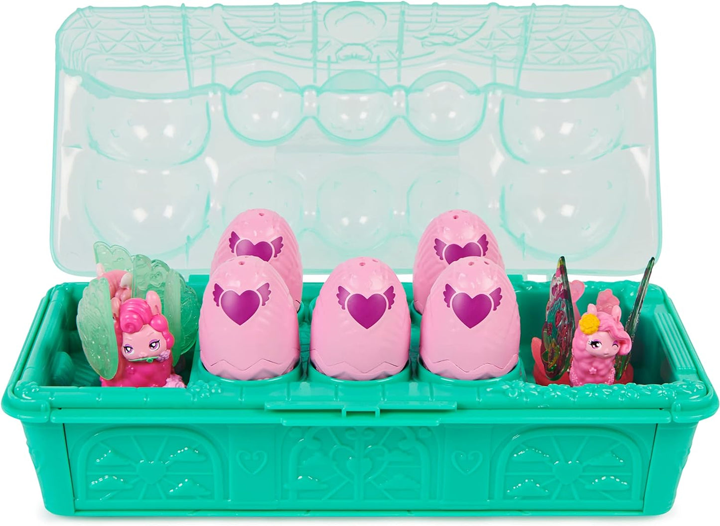 HATCHIMALS CollEGGtibles, caixa familiar de lhama arco-íris com conjunto surpresa, 10 personagens, 2 acessórios, brinquedos infantis para meninas de 5 anos ou mais