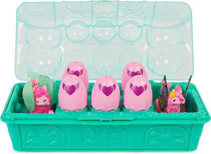 HATCHIMALS CollEGGtibles, caixa familiar de lhama arco-íris com conjunto surpresa, 10 personagens, 2 acessórios, brinquedos infantis para meninas de 5 anos ou mais