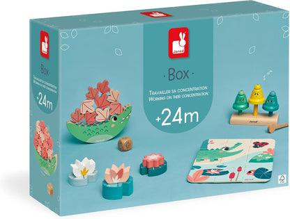 Janod - Caixa de Jogos para Bebês - 24 Meses +, Brinquedos de Aprendizagem Infantil - Quebra-cabeças e Atividades Práticas - Atividade Ideal para 2 Anos - Brinquedos de Atividade Psicomotora e Desenvolvimento - J04065