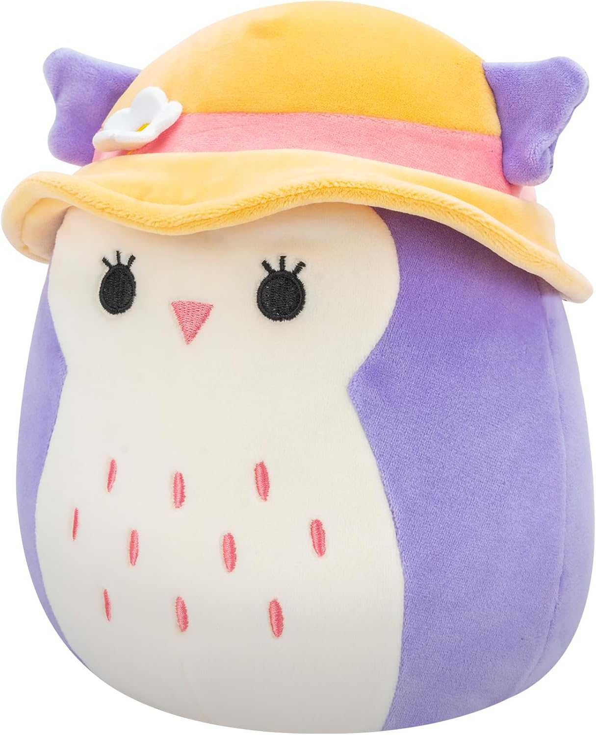 Squishmallows SQCR05400 7,5 polegadas-Holly The Purple Owl com chapéu de sol, multicor