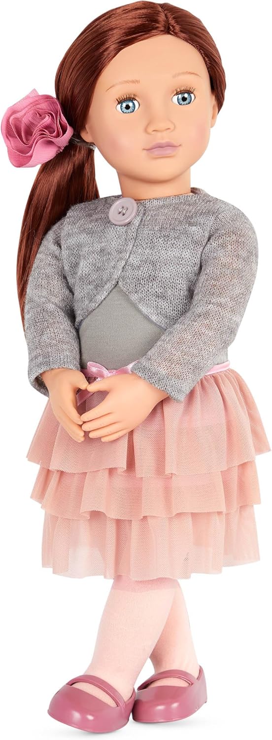 Muñeca Ayla de Nuestra Generación - Hermosa muñeca de moda de 18 pulgadas con falda con volantes - Incluye juego de ropa de 7 piezas