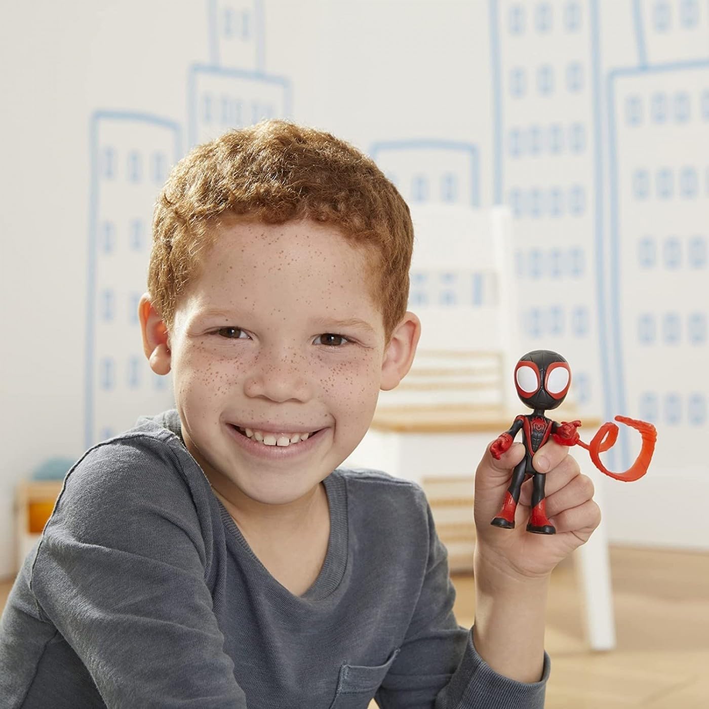 SPIDEY AND HIS AMAZING FRIENDS Figura do herói Marvel Miles Morales, boneco de ação e acessório em escala de 10 cm, para crianças a partir de 3 anos