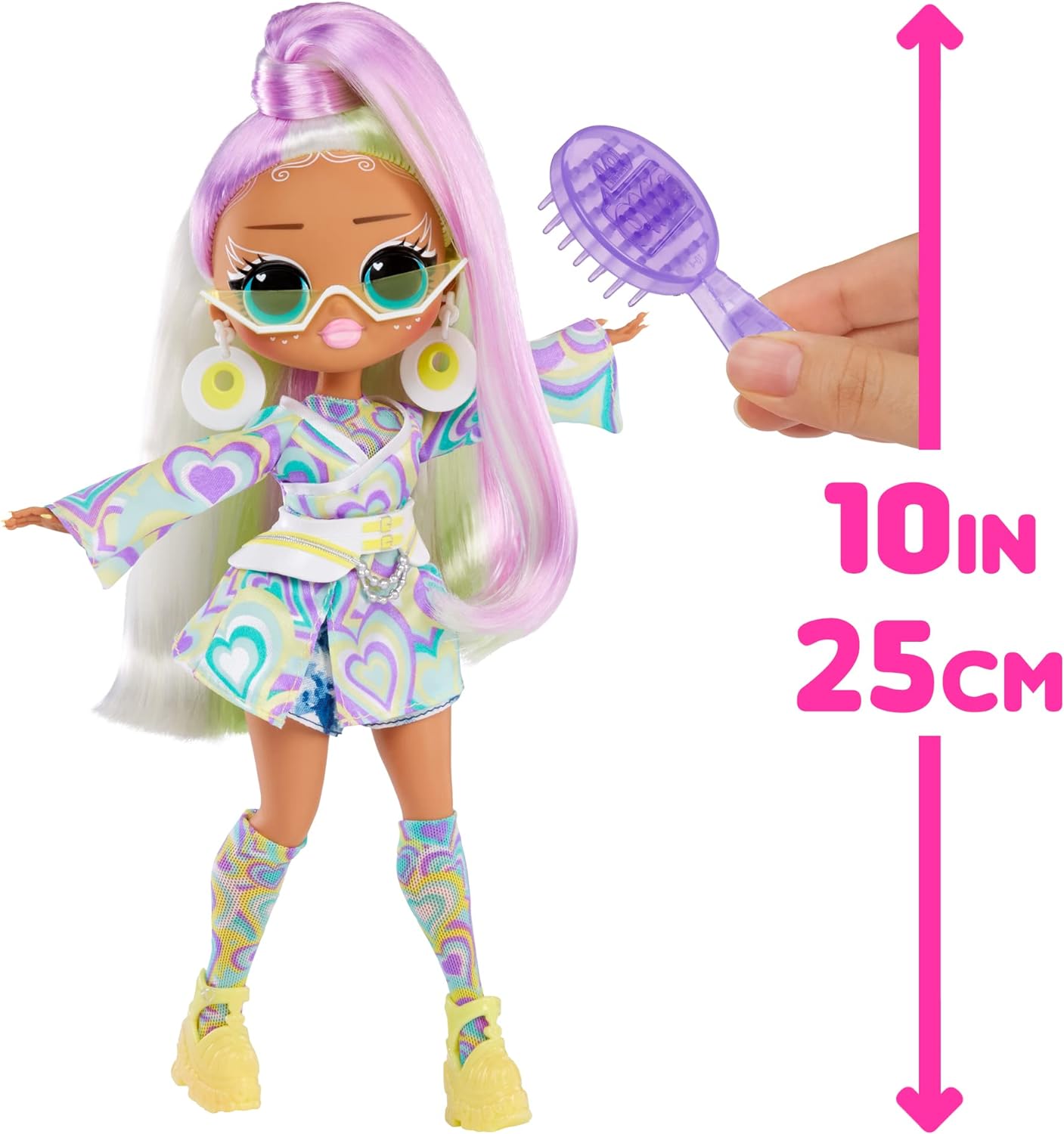 Jajaja ¡Sorpresa! Muñeca de moda OMG Sunshine Makeover - SUNRISE - Cambio de color UV bajo el sol, muchas sorpresas y accesorios fabulosos - Gran regalo para niños de 4 años en adelante