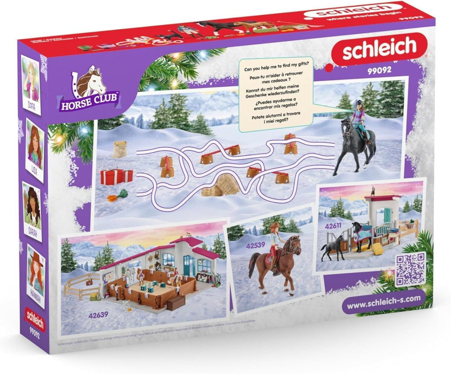 Schleich 99092 Calendário do Advento HORSE CLUB 2024, a partir de 5 anos, HORSE CLUB - Conjunto de brinquedos, 36 peças