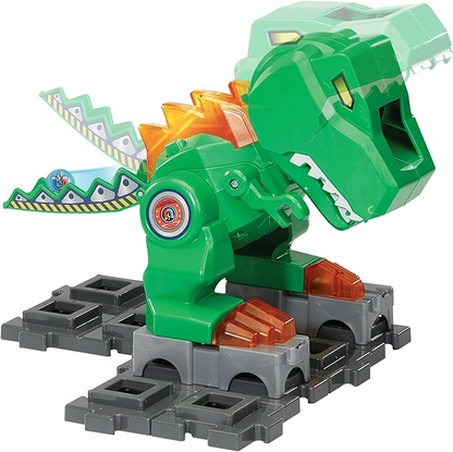 VTech Marble Rush Magentic Dino Adventure, Set de Construcción para Niños, 10 Canicas y 100 Piezas de Construcción, Juguete de Construcción, Dinosaur Marble Rush con Efectos de Luz y Sonido para 4, 5, 6 años + Versión en Inglés