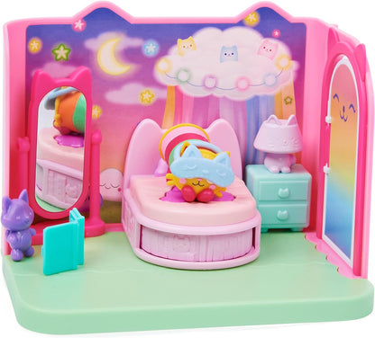 Gabby’s DollhouseQuarto Sweet Dreams com almofada de gato e 3 acessórios, 3 móveis e 2 entregas, brinquedos infantis para maiores de 3 anos