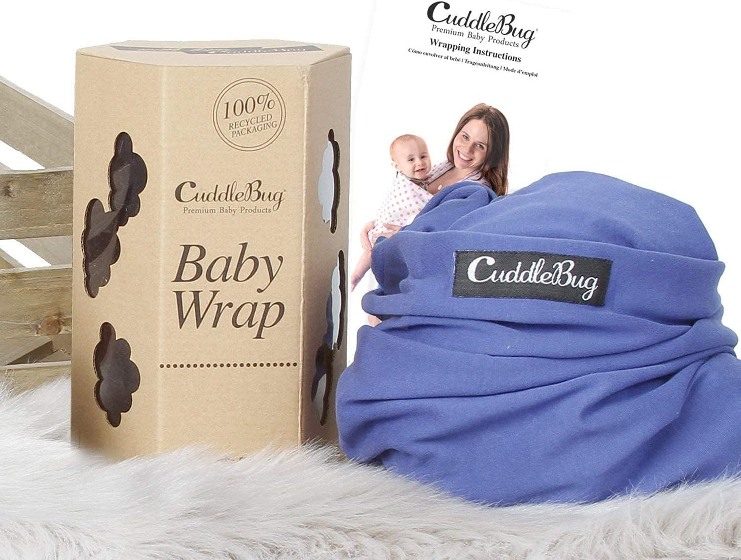 CuddleBug Portabebés - Portabebés manos libres - Envoltura suave y elástica - Portabebés recién nacido a niño de 7 a 35 libras - Talla única para todos los portabebés - Portabebés saludable para la cadera