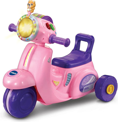 VTech Patinete de Equilibrio y Paseo para Bebé 2 en 1, Azul, Modo Bicicleta de Equilibrio y Modo Triciclo, Faro Iluminado, Canciones, Frases de Seguridad Vial y Sonidos de Patinete, Juguete para Niños de 12, 18, 24 Meses+, Versión en Inglés